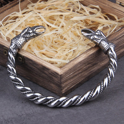 Buy Men's Double Head Dragon Bracelet, AILUOR Norse Viking Adjustable  Stainless Steel Gold Sliver Cuff Cool Polished Twisted Arm Ring Cable  Bangles Pagan Jewelry Online at desertcartINDIA